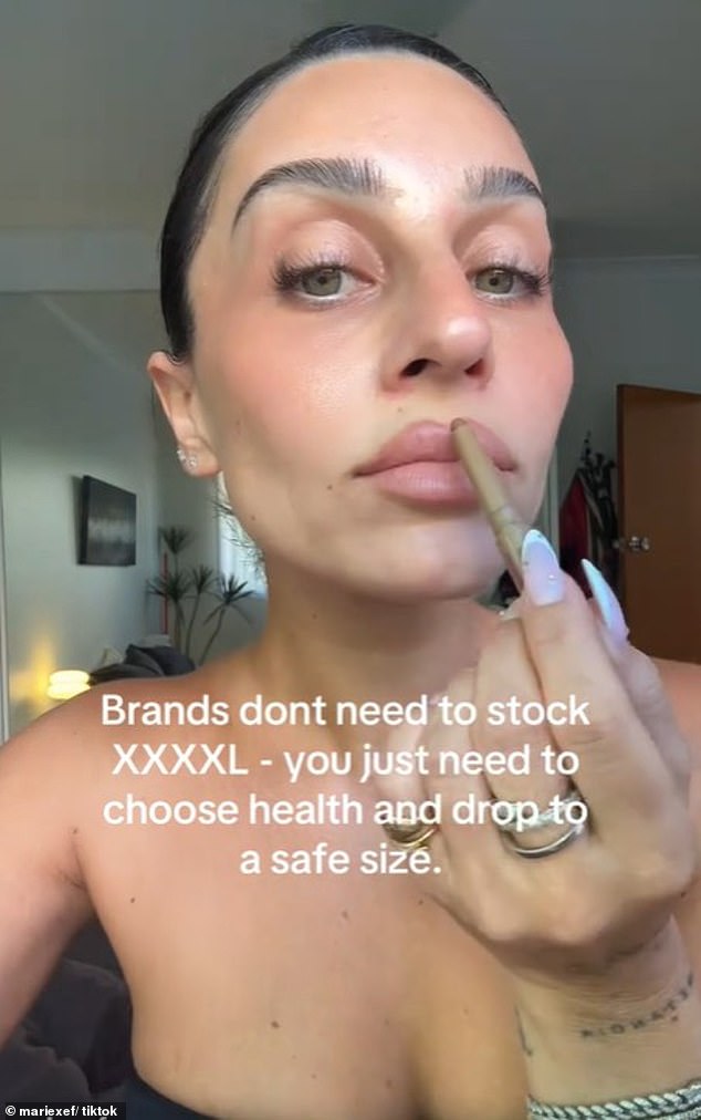 Marie Efstratiou, the owner of Australian start-up fashion brand Chimaera, has doubled down on her refusal to sell plus sizes after she was accused of being 'fatphobic'