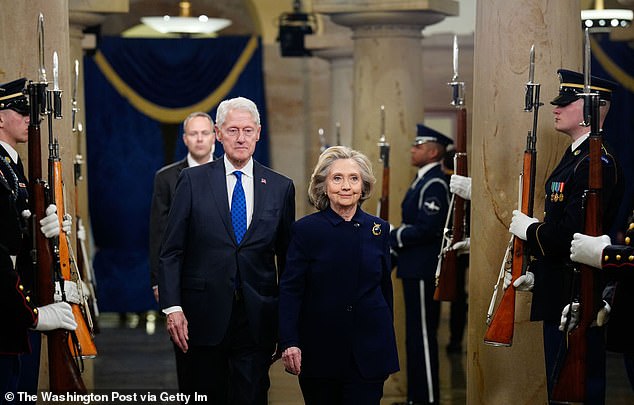 Bill and Hillary are seen here in January of this year arriving at the US Capitol for the inauguration of Donald Trump