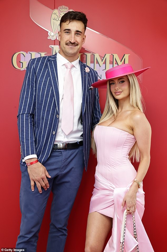 Chelsea Becirevic - better known as Australia's hottest WAG - has officially launched a new business venture with her AFL star boyfriend Ivan Soldo (pictured, together)