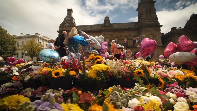 Members of the public leave flowers at a memorial site for the victims of the Southport stabbings. File pic