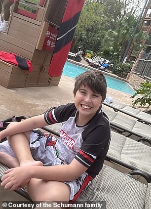 Nathaniel Schumann (pictured here), 12, would only speak two to three words at a time before starting leucovorin