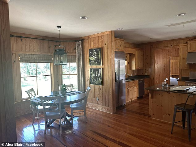 Alex Blair, its current owner, renovated the home from its old, wooden interior (pictured)