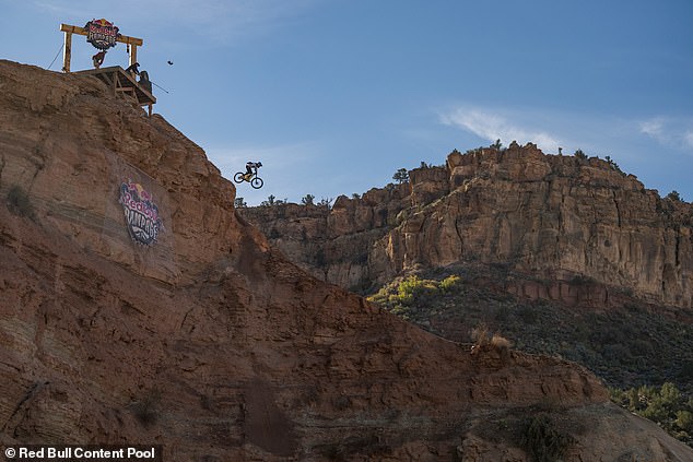 Red Bull Rampage is where free-ride mountain bikers descend down a 230-metre cliff