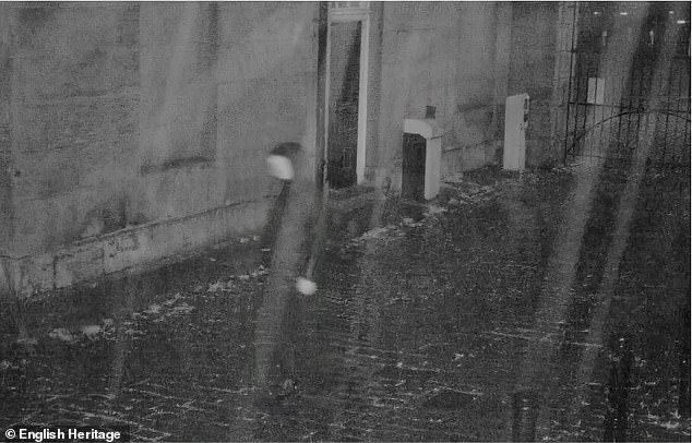 The unexplained figure captured on camera at Chester Castle. A full search of the compound was carried out but no intruder was ever found