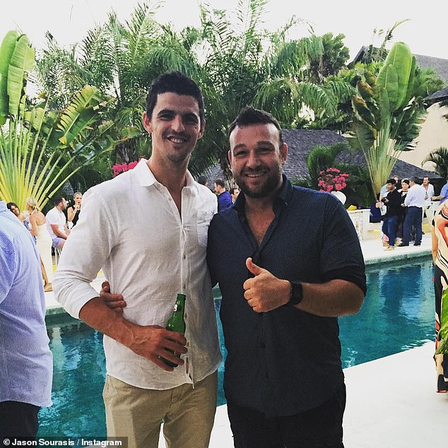 A leaked video has emerged of Jason Sourasis (pictured right with Scott Pendlebury) telling investors of the Western Melbourne Group to expect big returns before going insolvent
