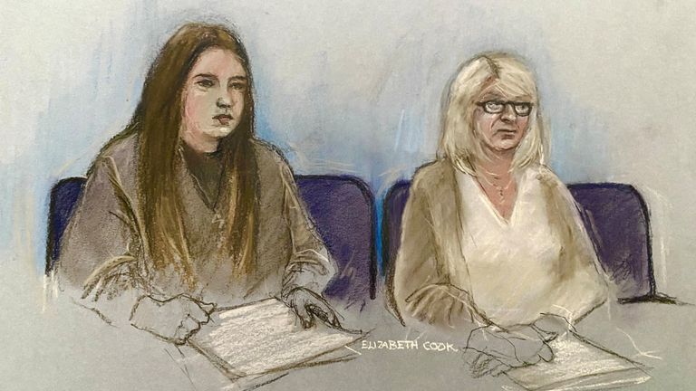 Julia Wandelt (left) and Karen Spragg at Leicester Crown Court on a previous occasion. Pic: Elizabeth Cook/PA 