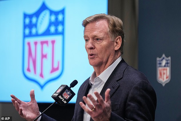 NFL commissioner Roger Goodell speaks during a news conference at the NFL meetings