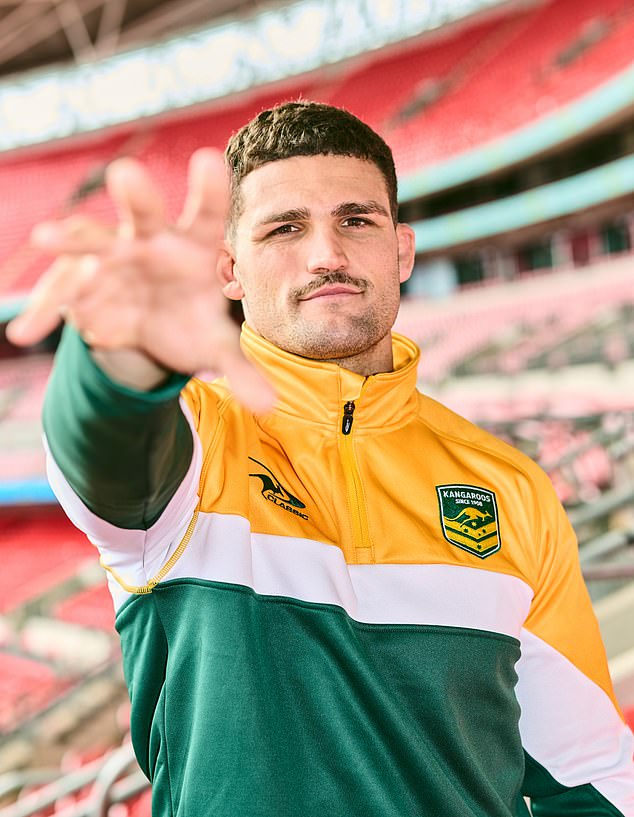 Nathan Cleary at Wembley Stadium, where his Australia side will face England on Saturday in an Ashes curtain-raiser