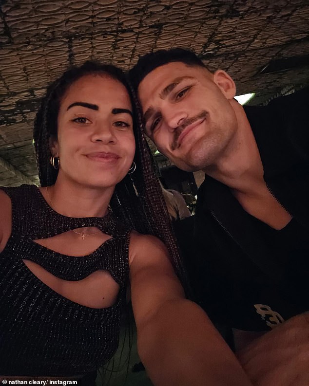 Cleary with his girlfriend Mary Fowler, who plays football for Manchester City