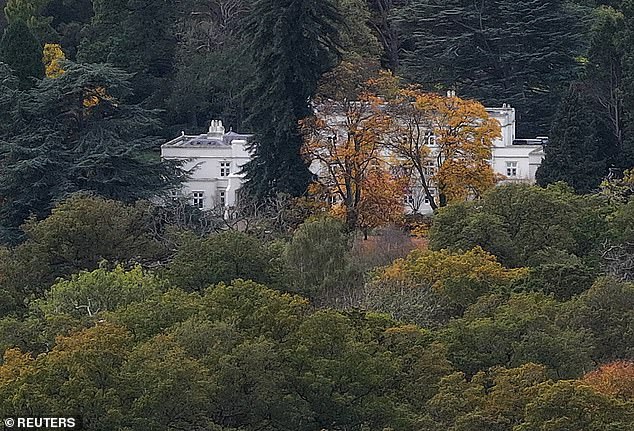 It was also reported earlier this week that William is exploring whether there are legal means of forcing Andrew out of his 30-bedroom Royal Lodge mansion (pictured) in Windsor