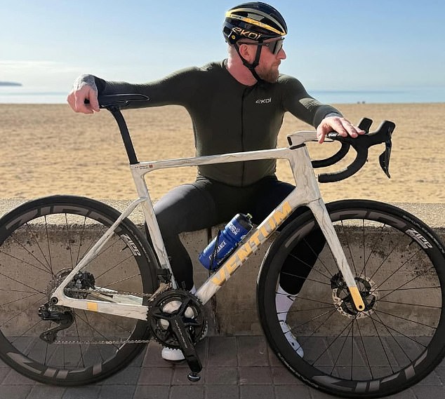 Sir Bradley Wiggins, pictured recently on a seaside bike ride, has written at length about his career and personal turmoil in his new autobiography 'The Chain'