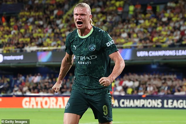 Erling Haaland opened the scoring against Villarreal - it was the striker's 24th goal in 14 games for club and country this season