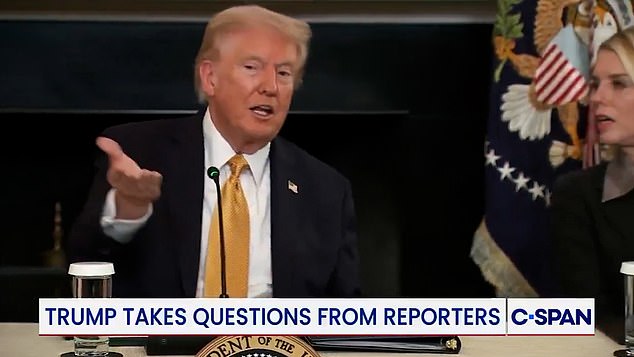 A visibly frustrated US President Donald Trump told a French reporter he couldn't 'understand a word' she was saying when she asked a question about the West Bank