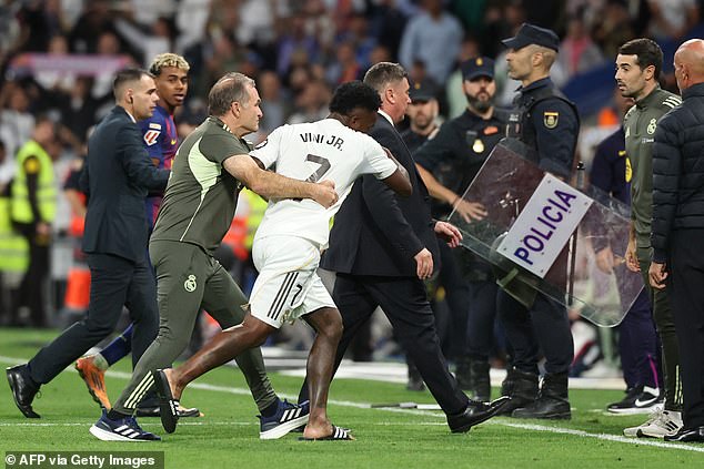 During his loud tantrum, Vinicius could be heard furiously repeating: 'I'm leaving the team'