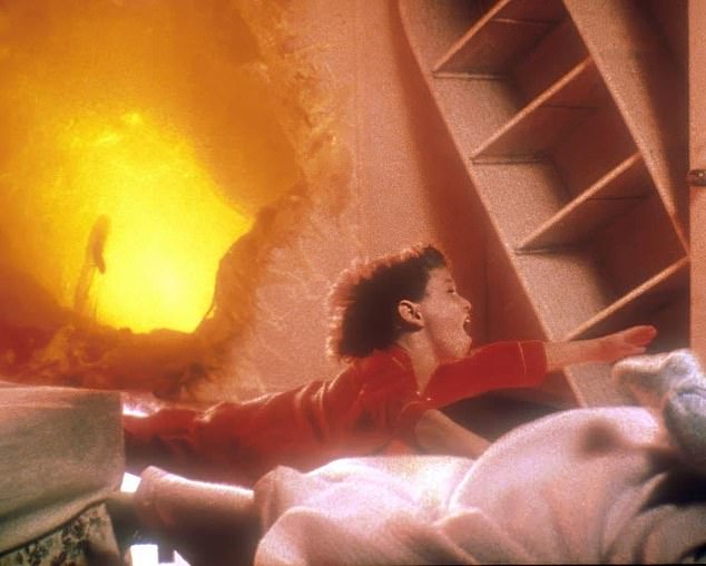 Robins (pictured in the movie) said his own brush with horror came not from a curse, but from a real-life stalker who began targeting him shortly after Poltergeist turned him into a child star