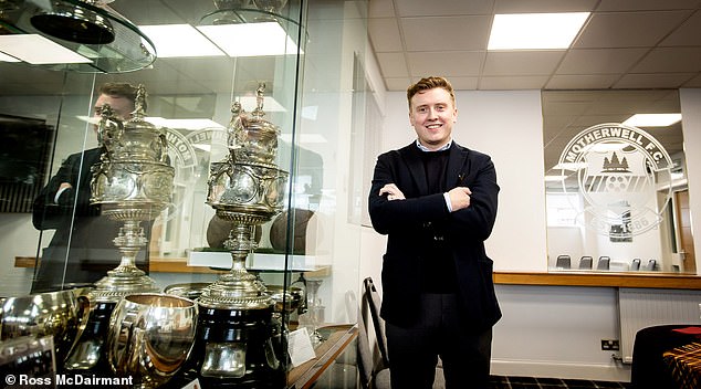 Chairman and businessman Macmillan in the boardroom at Fir Park