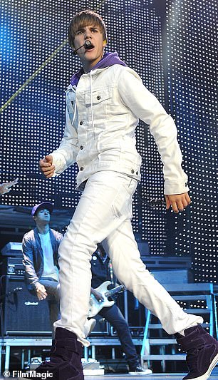 Justin performing in 2010