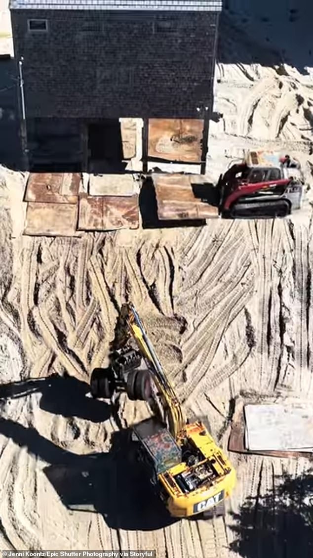 Barry Crum owns the equipment that can safely move a house away from the shore in Buxton NC, where 15 homes have fallen into the sea in weeks