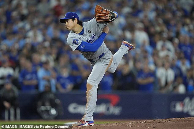 Ohtani was granted extra time to warm up in between pitching innings for the Dodgers