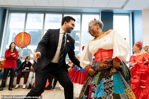 The socialist spent Friday at a senior center on the Lower East Side joining in on a dance class before participating in a tai chi lesson