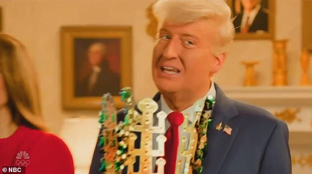 Trump then joked that the ballroom will be ready 'just in time for my third term'