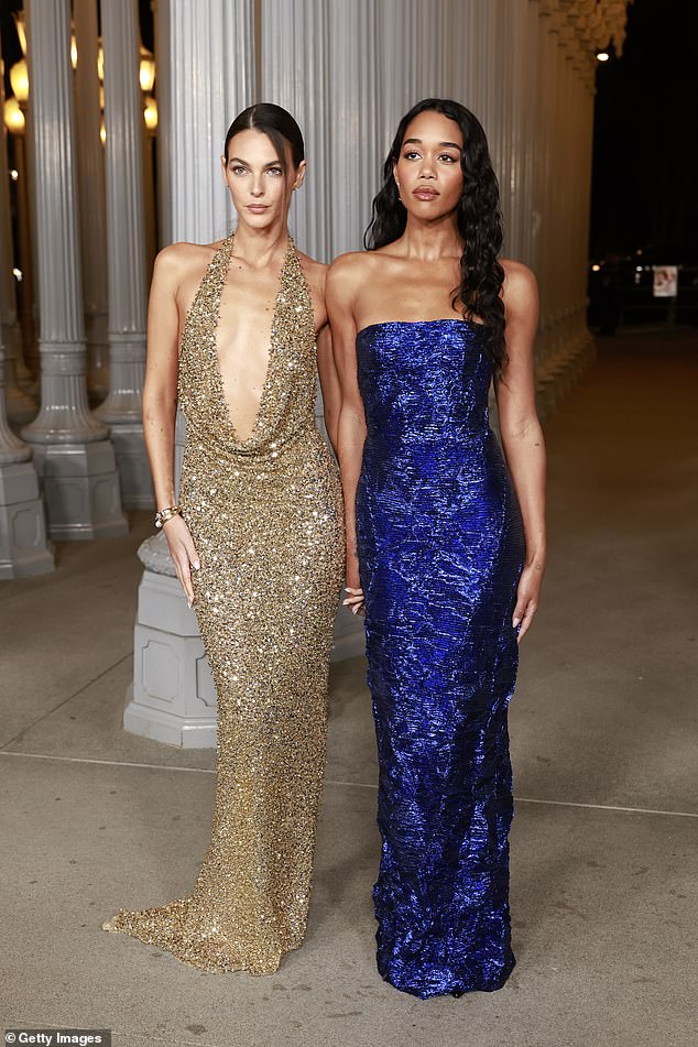 The Spider-Man: Homecoming actress posed and held hands with the model Vittoria Ceretti, the girlfriend of the gala's co-chair, Leonardo DiCaprio