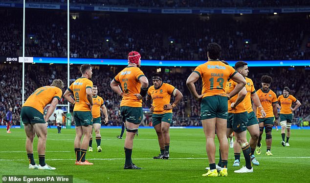 Joe Schmidt's Wallabies appeared despondent as England marched to victory at Twickenham