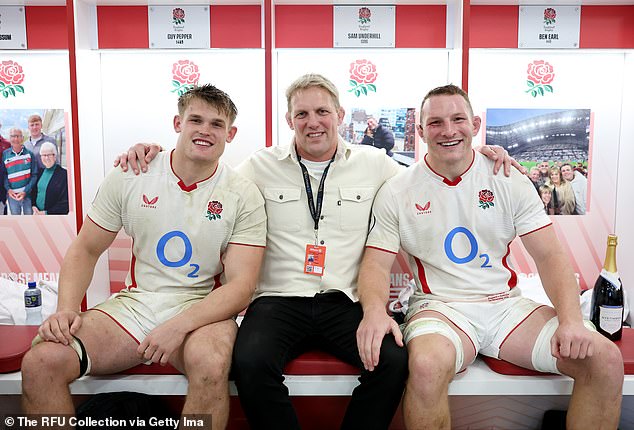 Moody joined Guy Pepper and Sam Underhill in the dressing room after England's big victory