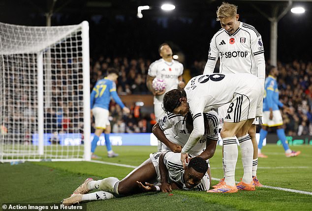 Fulham's Ryan Sessegnon celebrates after putting his side 1-0 inside the first 10 minutes