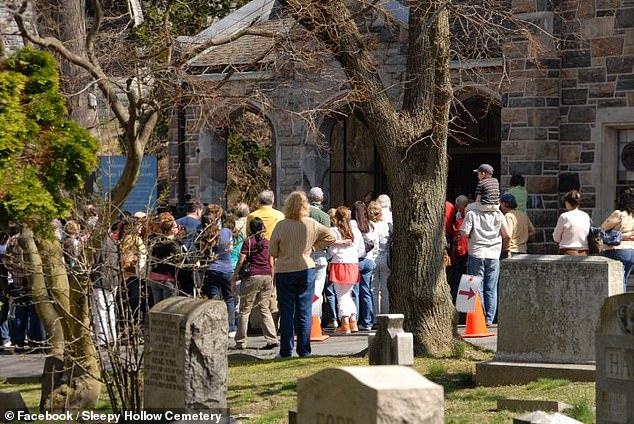 But the behavior got so out of hand this year, Sleepy Hollow Cemetery had to put out a public statement condemning the discourteous actions. 'Those Cadillac station wagons are not prop cars, people grieving are not actors,' it said