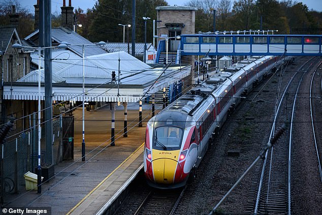 The force has declared the attack a 'major incident' (Pictured: The train sitting at the platform on Sunday morning)