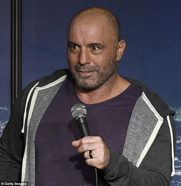 The liberal influencer also called Rogan (pictured in 2019) a 'liar' who 'puts out misinformation'