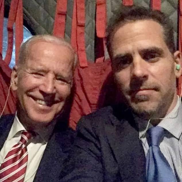 A photo of Joe Biden and his son Hunter that was recovered from his laptop