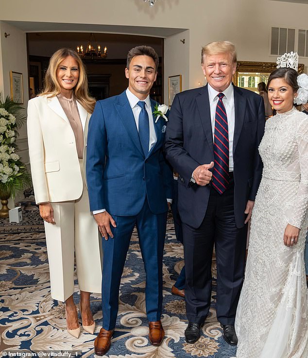 Michael Alfonso and his wife Evita Duffy with President Trump and First Lady Melania Trump