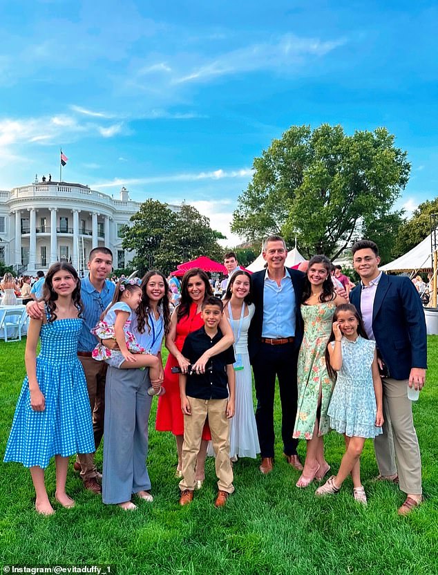 Duffy and his family - Alfonso, the congressional hopeful, is seen furthest to the right