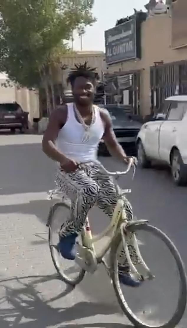 Brown posted video of himself on X riding a bicycle down a non-descript street in a desert setting. The former Pittsburgh Steelers star added the hashtag: ¿#lovefromthemiddleeast¿
