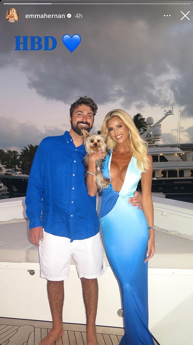 Stause also feuded with Hernan over the star's romance with Blake Davis (pictured). Stause, who is married to non-binary musician G-Flip, claimed Davis 'compared being nonbinary to having a mental illness - Davis has denied this