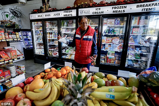 SNAP recipient Denise Malcom shops at Goodr Community Market in Atlanta