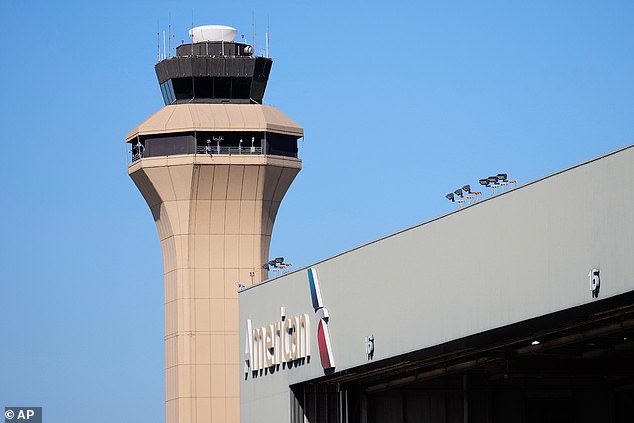 Air traffic control towers across the US, including at Dallas Fort Worth International Airport (Pictured), have gone dark for hours over the last month due to staffing shortages caused by the government shutdown