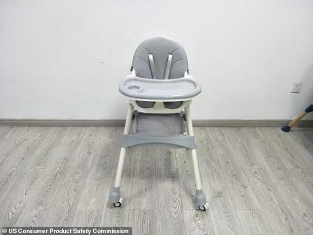 The above high chair from Harppa was recalled because several models did not have safety restraints