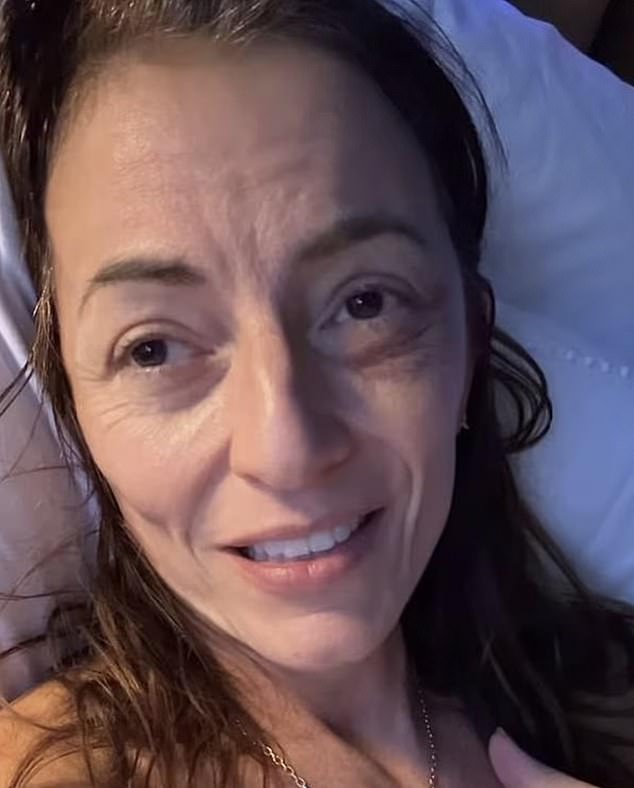 In the candid clip Davina said she was opening up in a bid to help others, just like she did when doctors operated on her rare benign brain tumour in November 2024 (pictured)