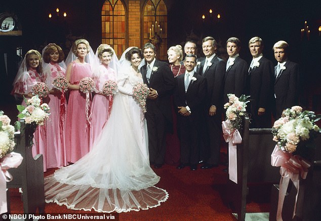 Reddit threads are awash with pleading fans desperate for execs to increase the shows budget to feature lavish sets from yesteryear (pictured Doug Williams and Julie Anderson's Wedding)