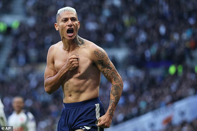 Richarlison had an up-and-down game but he thought he had scored the winning goal late on