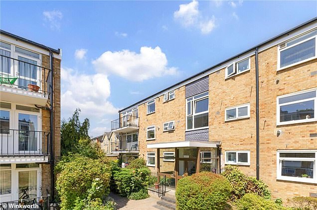 A three-bedroom flat on the first floor of the well-regarded Crescent Court development in Clapham, marketed by Winkworth for £500,000