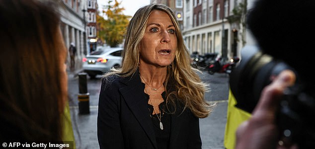 Deborah Turness, who resigned the day before as BBC News CEO, faces the media as she arrives at the offices of the BBC in London on November 10, 2025. The BBC was on November 10 expected to apologise for editing a speech that suggested Donald Trump had directly instigated an attack on the US Capitol, resulting in the dramatic resignations of the broadcaster's top brass. (Photo by HENRY NICHOLLS / AFP) (Photo by HENRY NICHOLLS/AFP via Getty Images)