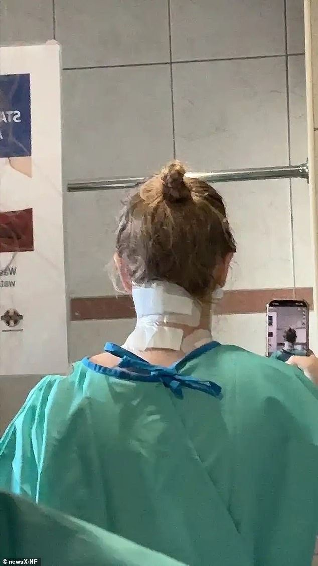 She later suffered a stroke in hospital, and an infection developed in the bite wound