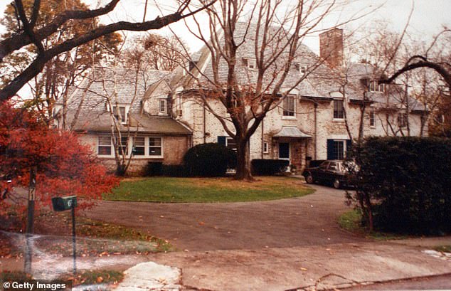 The bloodied head of a golf club led police to the front door of the prominent Skakel family, who lived just across the street. (Pictured: the Skakel home)