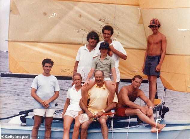 Rushton Skakel (center) hired a private investigation firm to probe the murder in the hope of clearing his sons once and for all