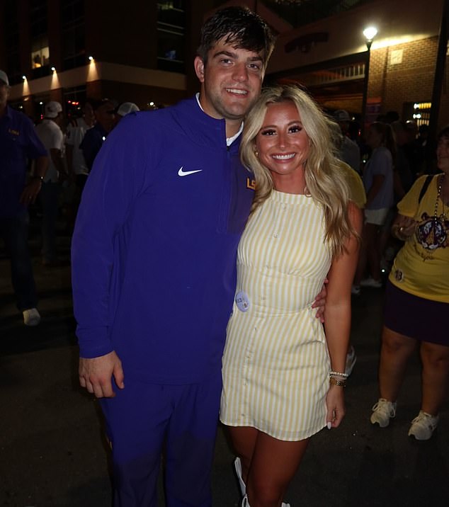 The actress was forced to deny romance rumors about LSU quarterback Garrett Nussmeier