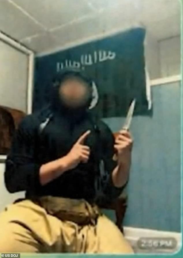 According to a federal criminal complaint, Jimenez took a photo of himself holding a knife in front of an ISIS flag